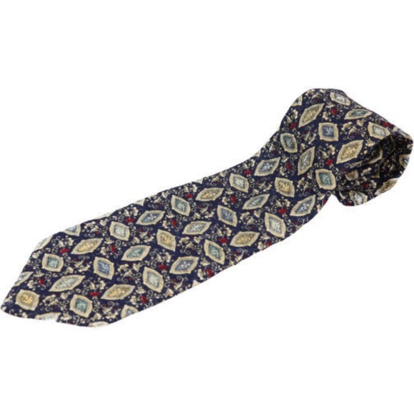 Van Heusen Other - 417 by Van Heusen Mens 100% Silk Tie Necktie Navy